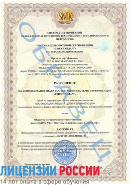 Образец разрешение Лабытнанги Сертификат ISO 50001
